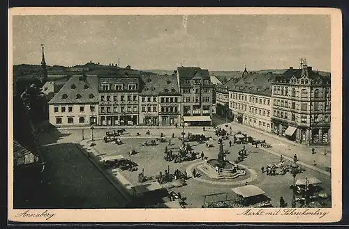 AK Annaberg / Erzg., Markt mit Schreckenberg