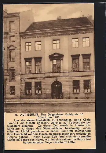 AK Berlin, das Galgenhaus in der Brüderstrasse 10