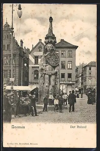 AK Bremen, Roland mit Passanten