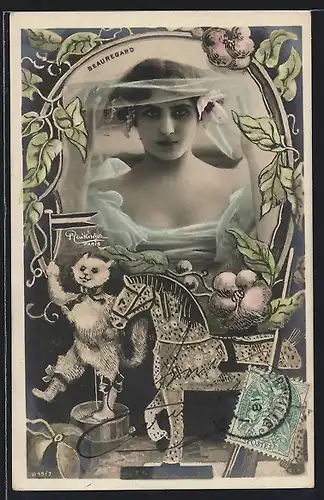 Foto-AK Atelier Reutlinger, Paris: Schauspielerin Beauregard