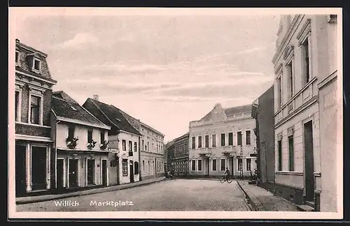 AK Willich, Ortspartie mit Marktplatz