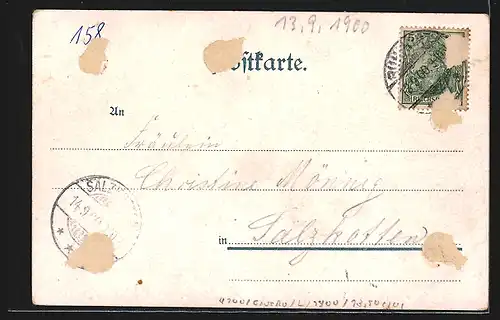 Lithographie Homberg / Rhein, Hotel Bellevue, Rheindampfer