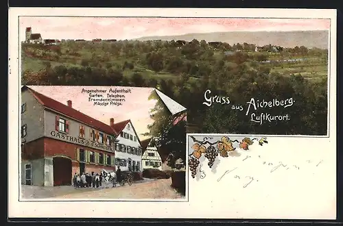 AK Aichelberg b. Endersbach, Gasthaus J. Schneider, Teilansicht