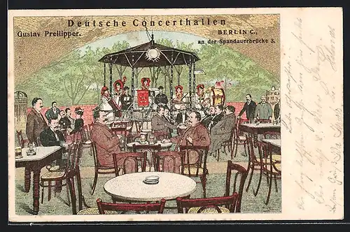 Künstler-AK Berlin-C., Deutsche Concerthallen Gustav Preilipper, An der Spandauerbrücke 3