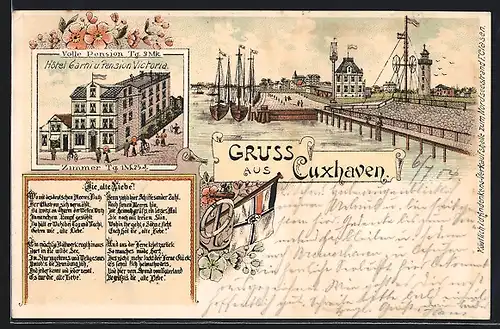 Lithographie Cuxhaven, Hotel Garni und Pension Victoria, Die alte Liebe