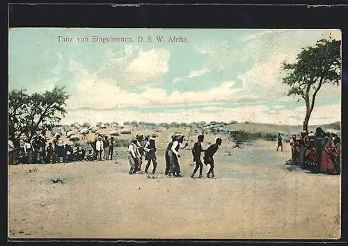 AK DSW Afrika, Eingeborne beim Tanz