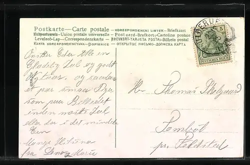 AK Neujahrsengel und verschneite Kirche, Neujahrsgrüsse