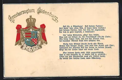 Künstler-AK Wappen des Grossherzogtum Oldenburg