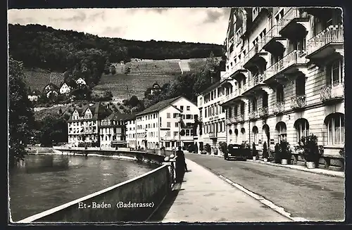 AK Et-Baden, Hotel Hirschen in der Badstrasse
