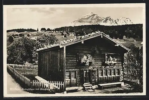 AK Wildhaus, Zwinglihaus mit Schafberg