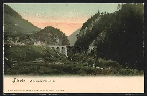AK Airolo, Blick auf die Stalvedrobrücke