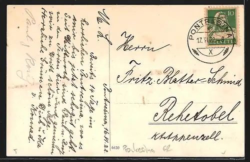 AK Pontresina, Blick auf den Ort