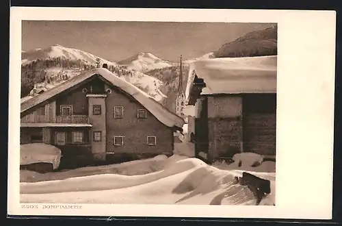 AK Zuoz, Dorfpartie im Schnee
