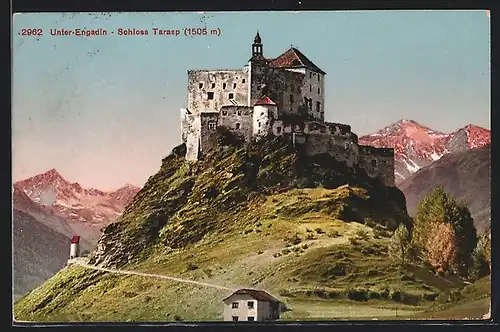 AK Tarasp, Blick zum Schloss Tarasp