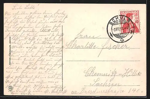 AK Tarasp, Blick zum Schloss Tarasp