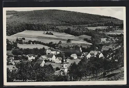 AK Hobbach /Spessart, Ortsansicht mit Waldblick