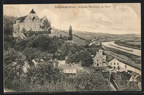 AK Schweinfurt, Schloss Mainberg m. Dorf