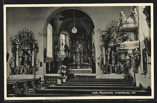 AK Untertheres /Ufr., Inneres der kath. Pfarrkirche