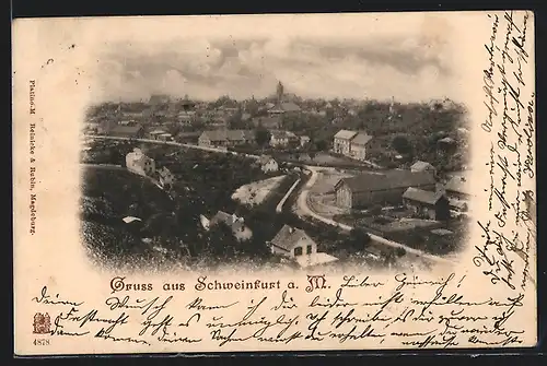 AK Schweinfurt a. M., Teilansicht mit Strassenpartie