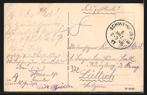 AK Schweinfurt, Main mit Stadtpartie