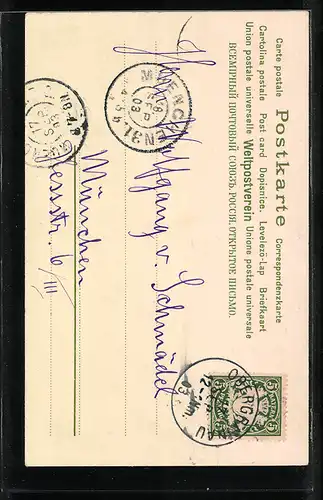 Duft-AK Veilchenstrauss in einer Vase, mit Veilchenduft