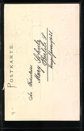 Duft-AK Glücks-Postkarte, Marienkäfer und Vierblättriger Klee