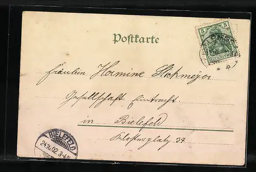 Künstler-AK Catharina Klein: Fliederstrauss, Postkarte mit Fliederduft