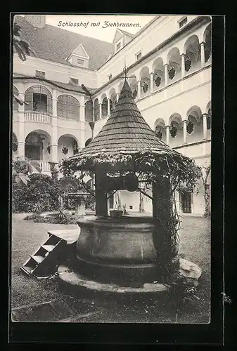 AK Grein a.d.Donau, Schlosshof mit Ziehbrunnen