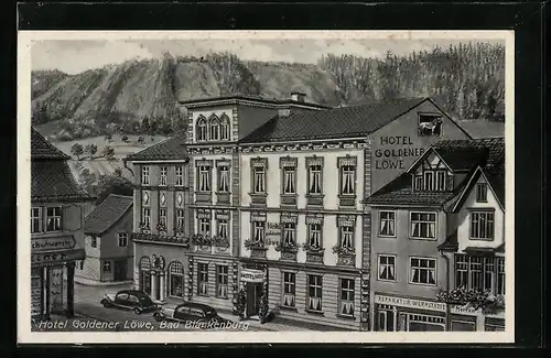 AK Bad Blankenburg, Blick auf das Hotel Goldener Löwe