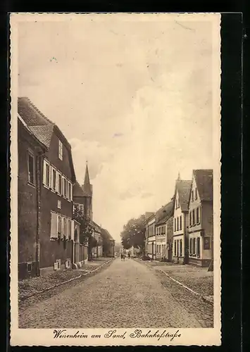 AK Weisenheim am Sand, Partie aus der Bahnhofstrasse