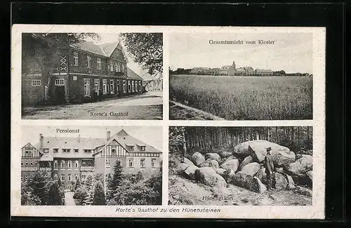 AK Berge / Bersenbrück, Kortes Gasthof zu den Hünensteinen, Pensionat, Kloster