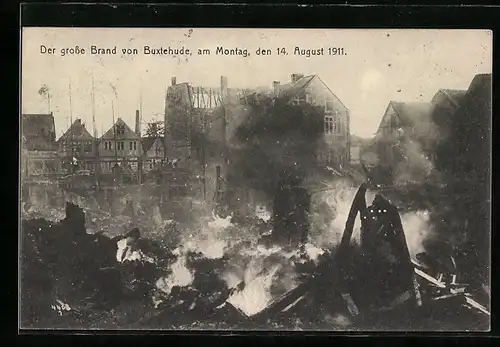 AK Buxtehude, Grosser Brand der Stadt am 14.8.1911