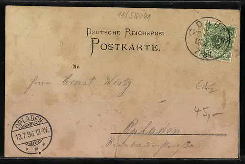 Lithographie Dahl a. d. Volme, Gasthof Grotensohn, Ortsansicht und Kaiser Friedrich Denkmal