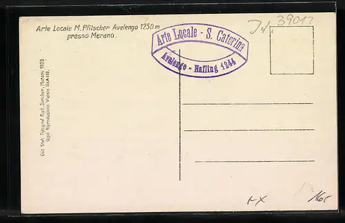 AK Merano, Arte Locale M. Pfitscher Avelengo