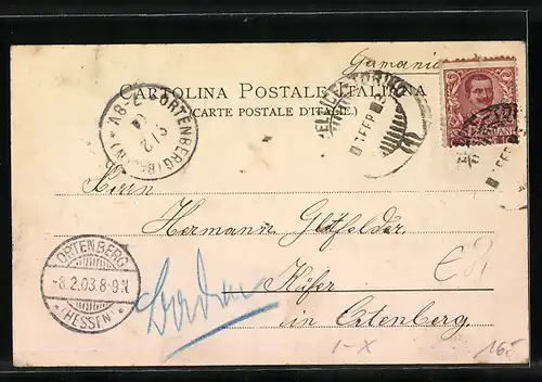 AK Perosa Argentina, Ortsansicht mit grossem Gebäude, Strassenbahn