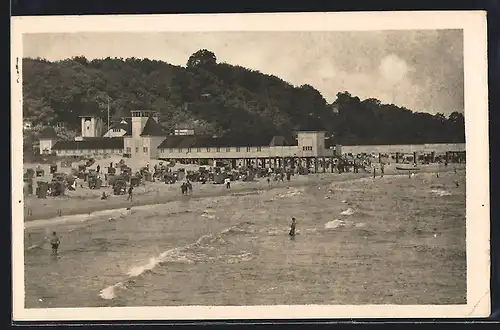 AK Heringsdorf / Seebad, Strand mit Badenden