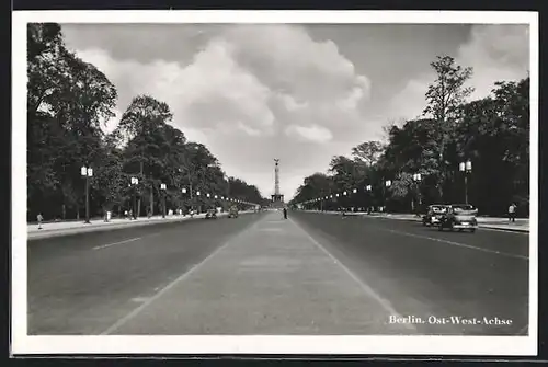 AK Berlin-Tiergarten, Ost-West-Achse, Blick zur Siegessäule