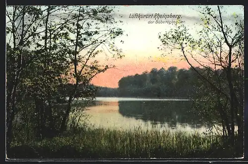 AK Rheinsberg, Partie am Böberöcken See bei Dämmerung