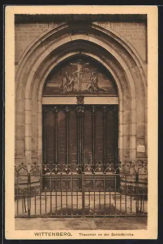 AK Wittenberg / Elbe, Thesentor an der Schlosskirche