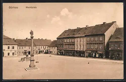 AK Görkau, Partie an leerem Marktplatz