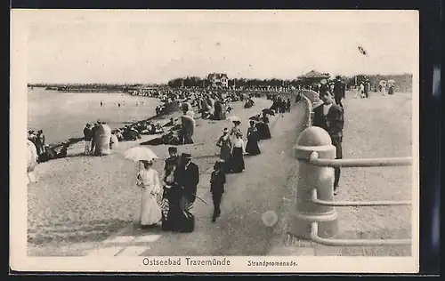 AK Travemünde, Strandpromenade im Sonnenschein