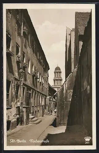 AK Berlin, Blick in die Fischerstrasse