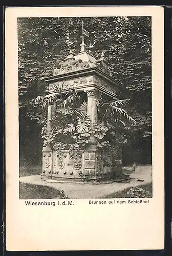 AK Wiesenburg i. d. M., Brunnen auf dem Schlosshof