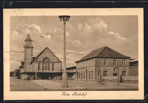 AK Zeitz, Ansicht vom Bahnhof