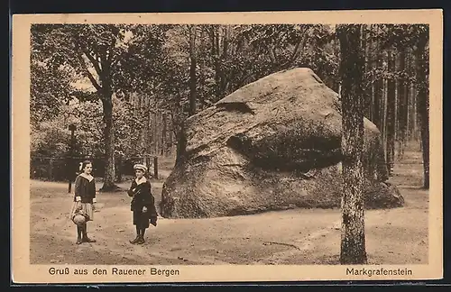 AK Rauen / Mark, Kinder am Markgrafenstein