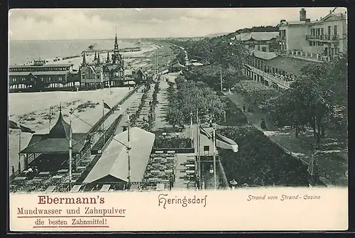 AK Heringsdorf / Seebad, Ortspartie mit Strand