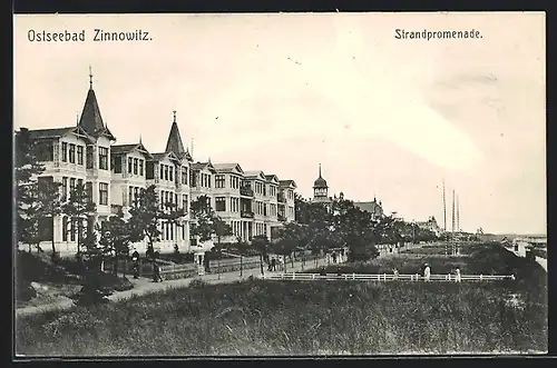 AK Zinnowitz, Villen an der Strandpromenade