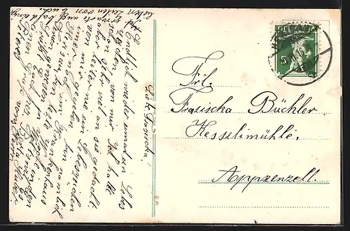 AK Herisau, Blick auf die Poststrasse