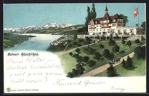 Künstler-AK Belvoir-Rüschlikon, Hotel & Pension Belvoir