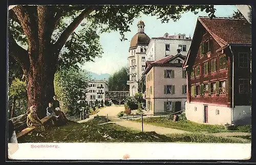 AK Seelisberg, Ortspartie mit Anwohnern